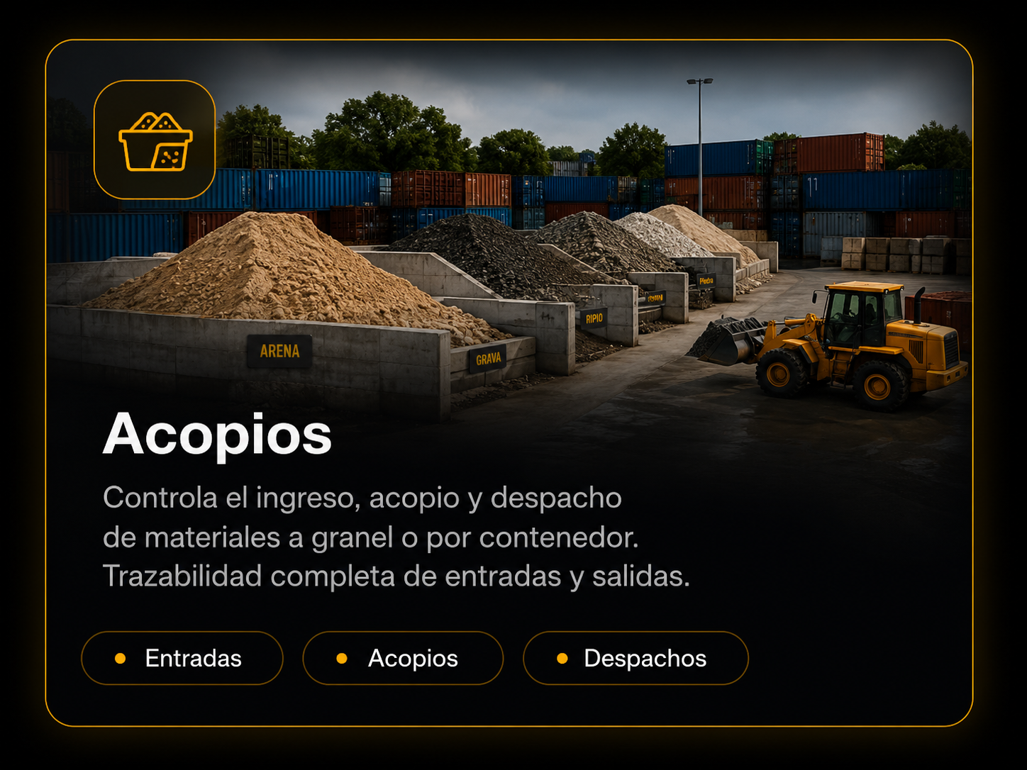 Acopios: control de entradas, materiales y despachos con Livetruck