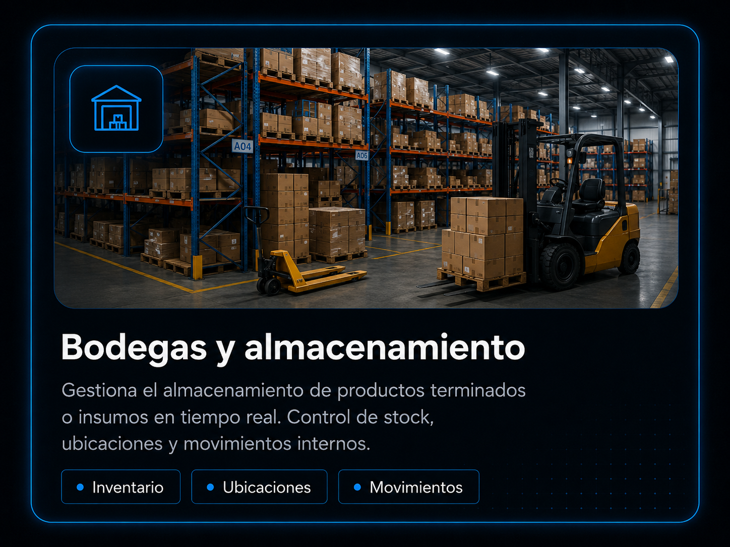 Bodegas y almacenamiento: inventario, ubicaciones y movimientos con Livetruck